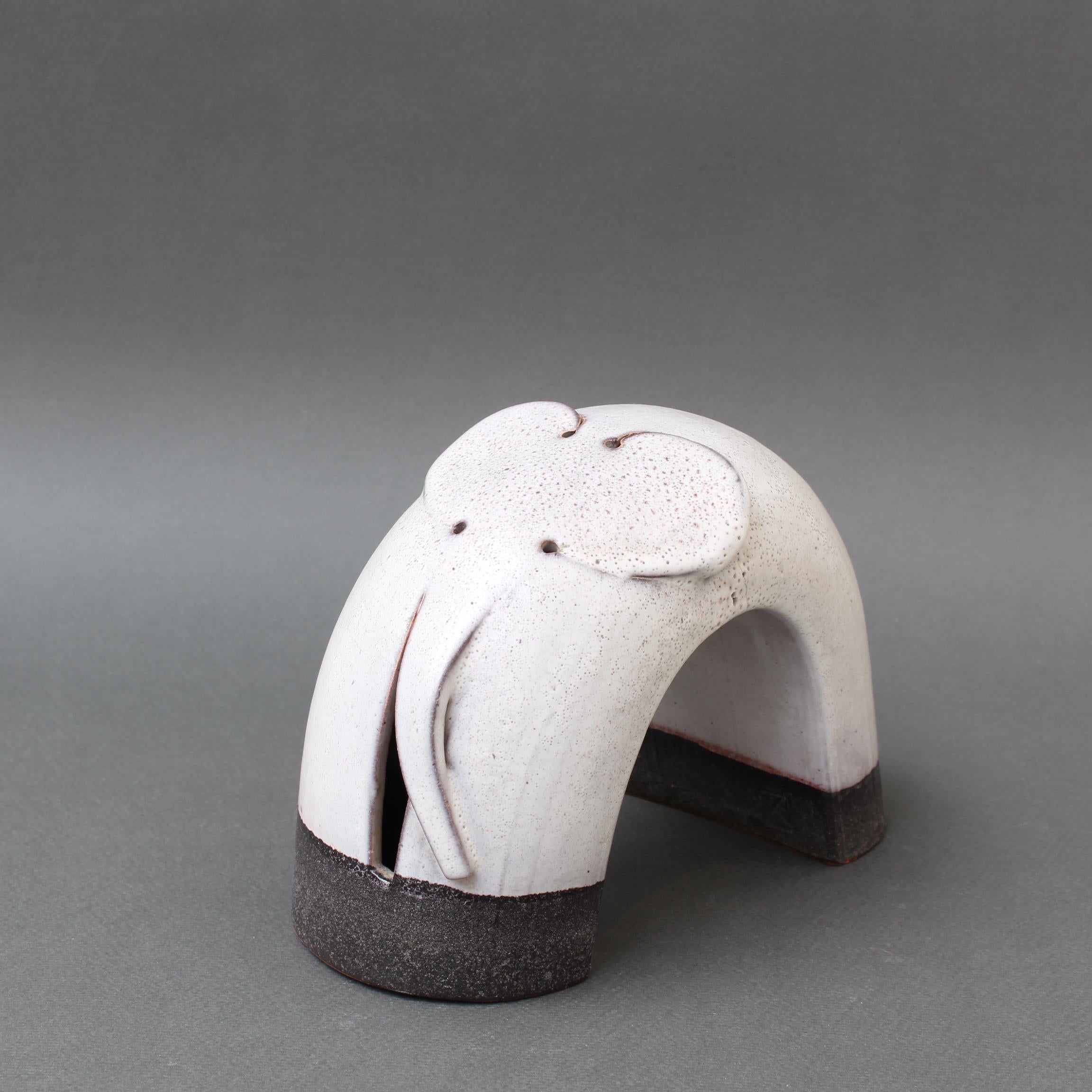 Vintage Italian Ceramic Elephant Sculpture by Alessio Tasca 'circa 1970s' 1
