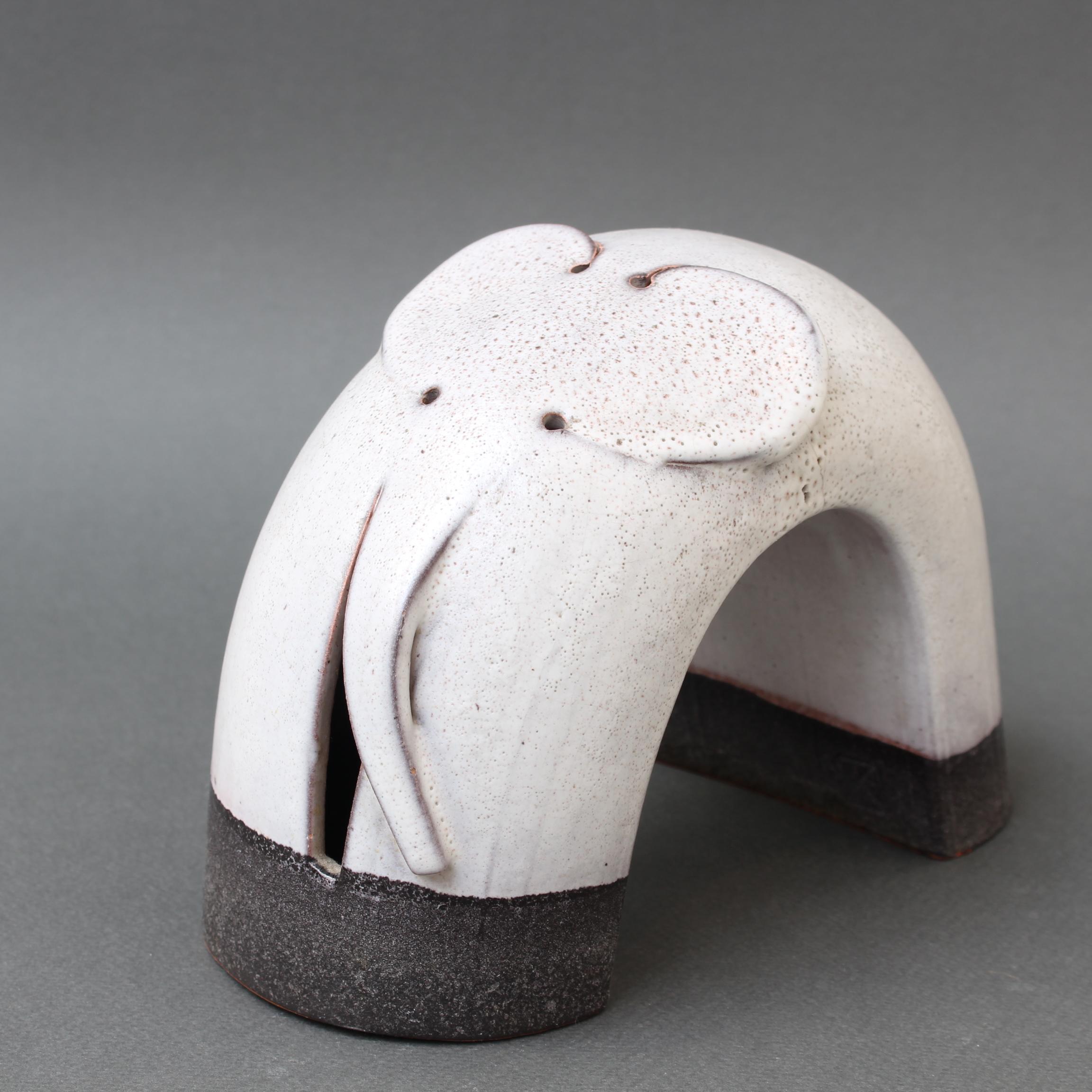 Vintage Italian Ceramic Elephant Sculpture by Alessio Tasca 'circa 1970s' 2