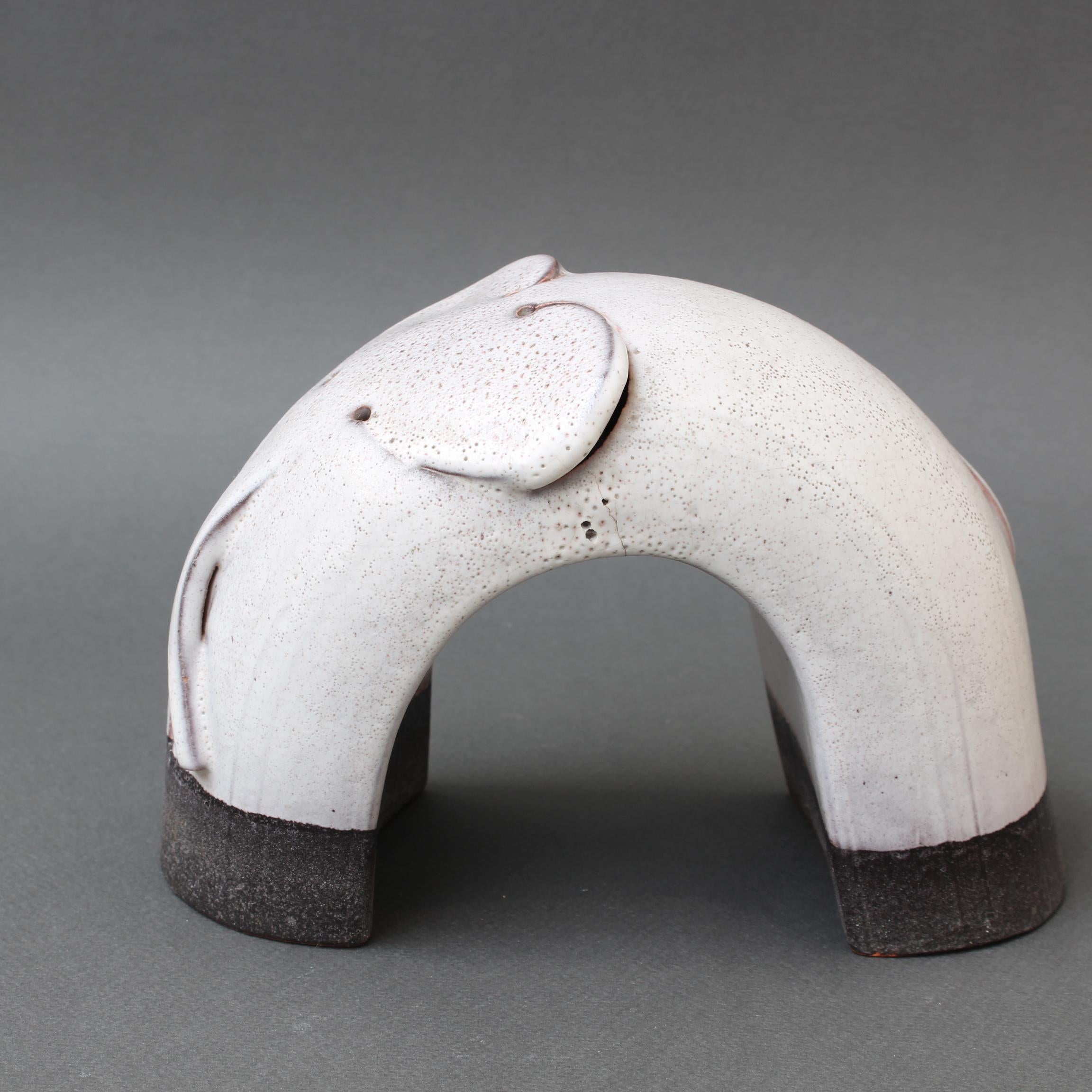 Vintage Italian Ceramic Elephant Sculpture by Alessio Tasca 'circa 1970s' 4