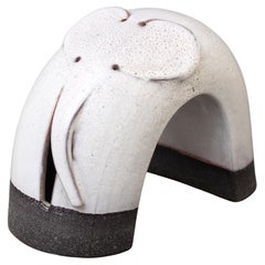 Vintage Italian Ceramic Elephant Sculpture by Alessio Tasca 'circa 1970s'