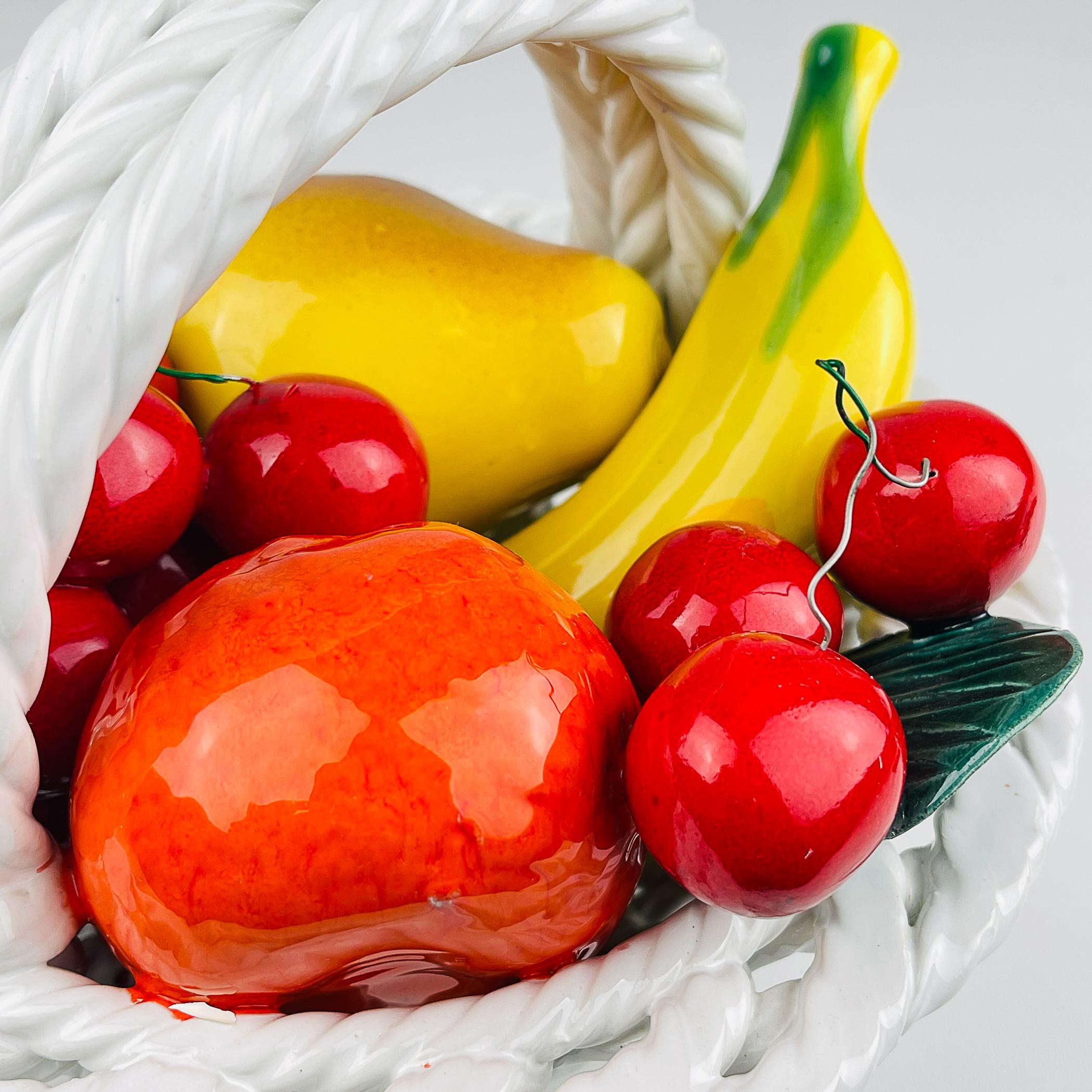 Vintage Italian Ceramic Fruit Basket, Italy 1970s For Sale 2