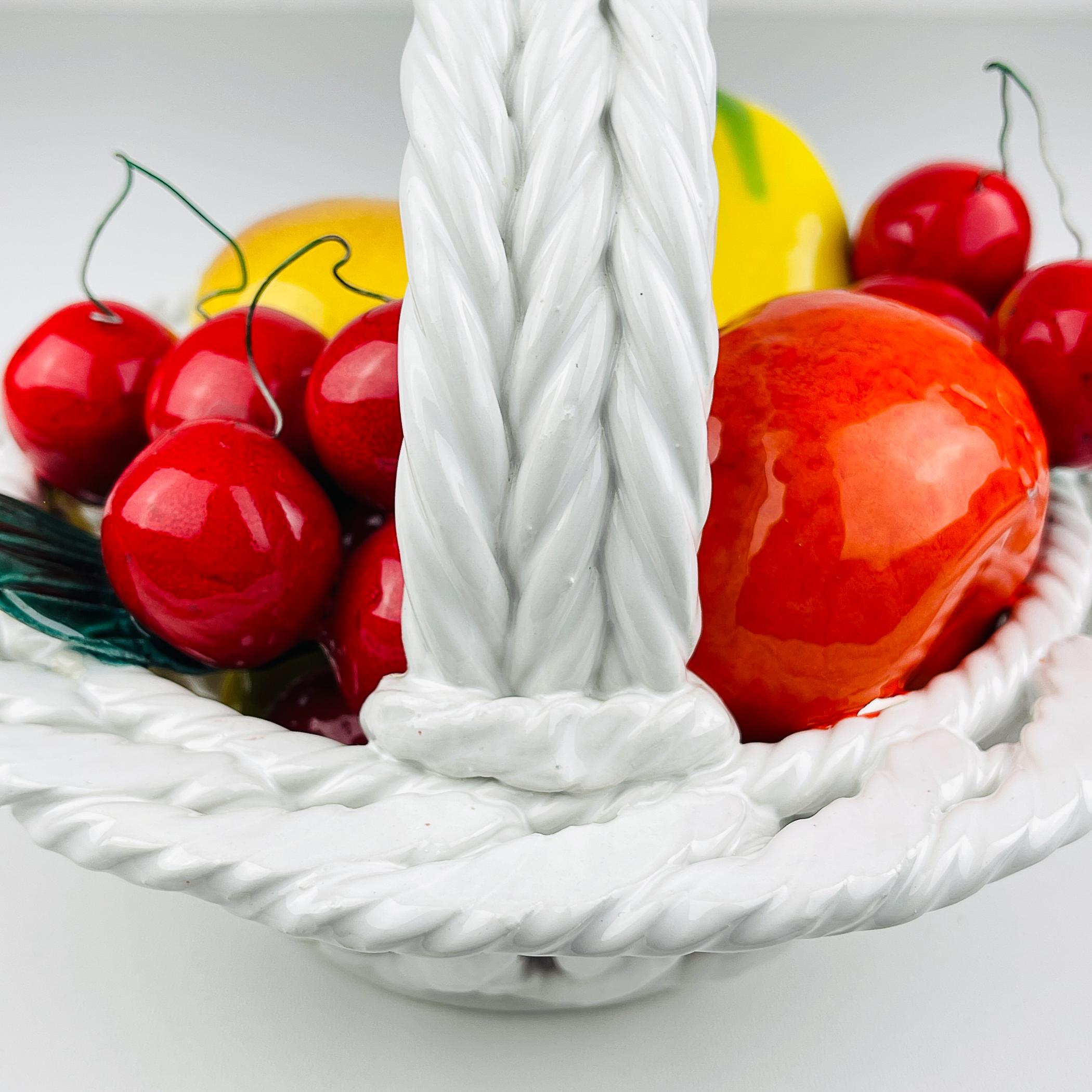 Vintage Italian Ceramic Fruit Basket, Italy 1970s For Sale 3