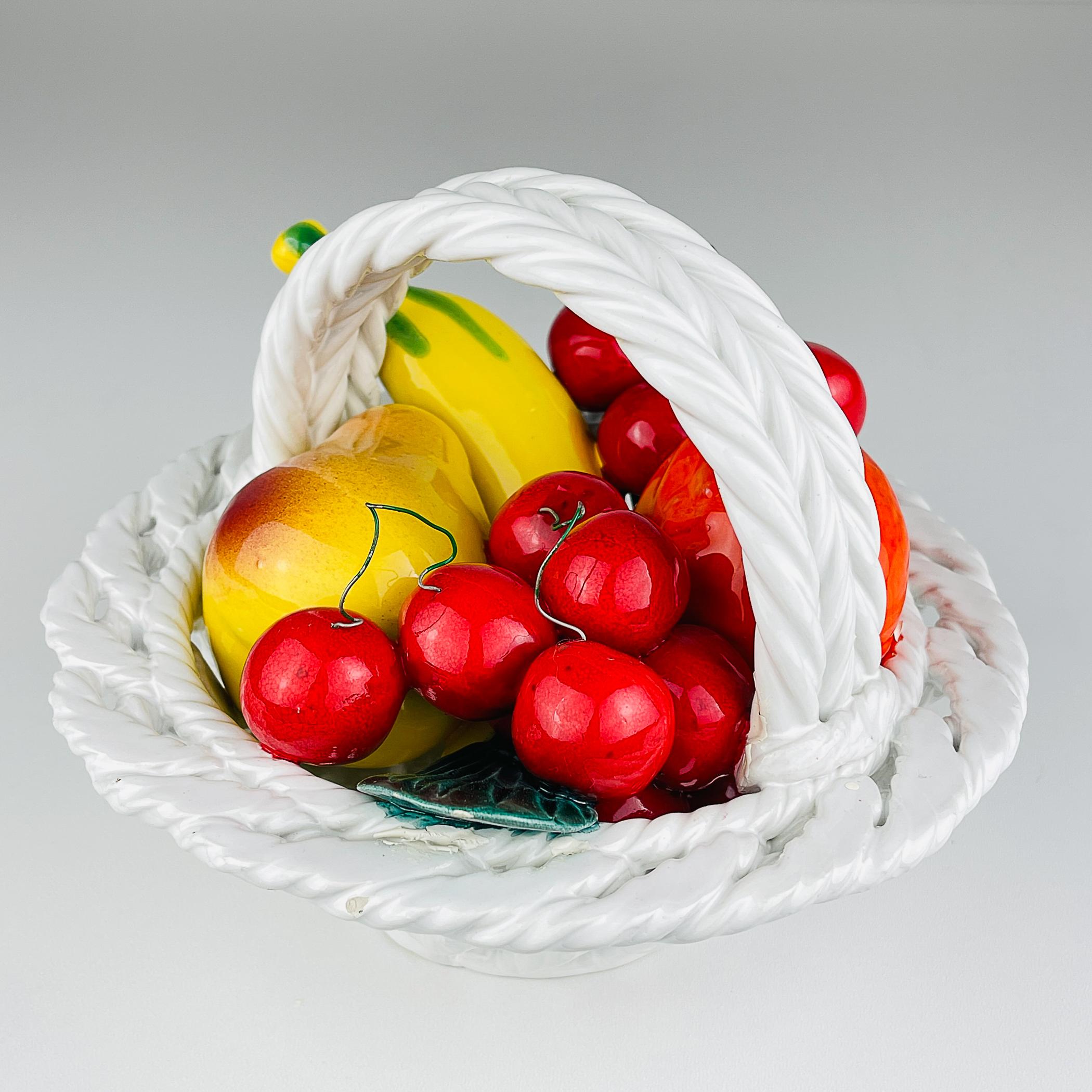 vintage ceramic fruit basket