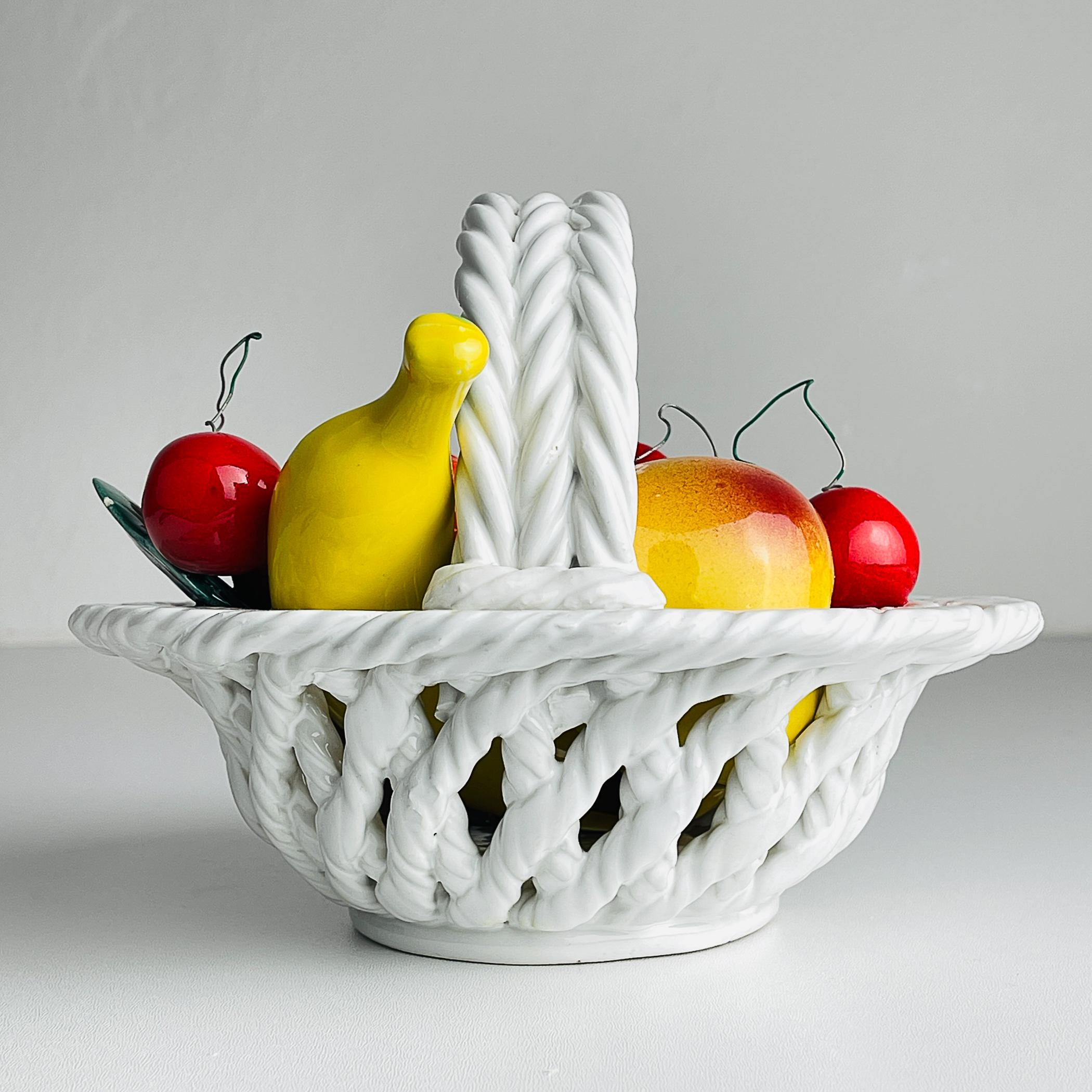 vintage italian ceramic fruit bowl