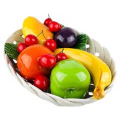 Vintage Italian Ceramic Fruit Basket, Mid 20th Century