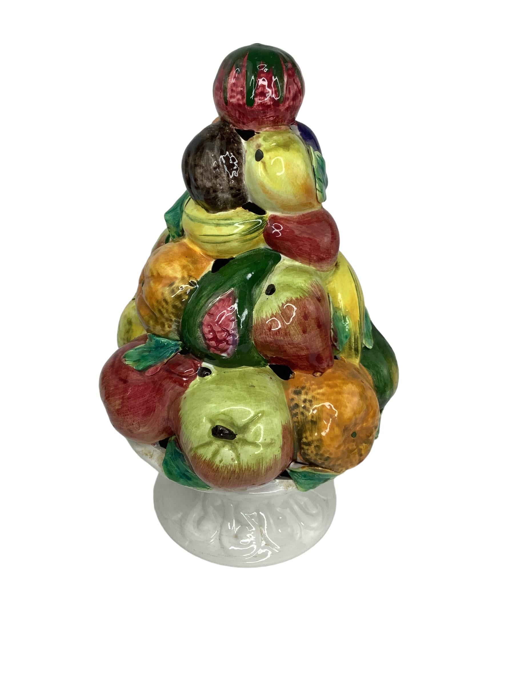 Vintage Italian Ceramic Fruit Topiary In Good Condition In Chapel Hill, NC