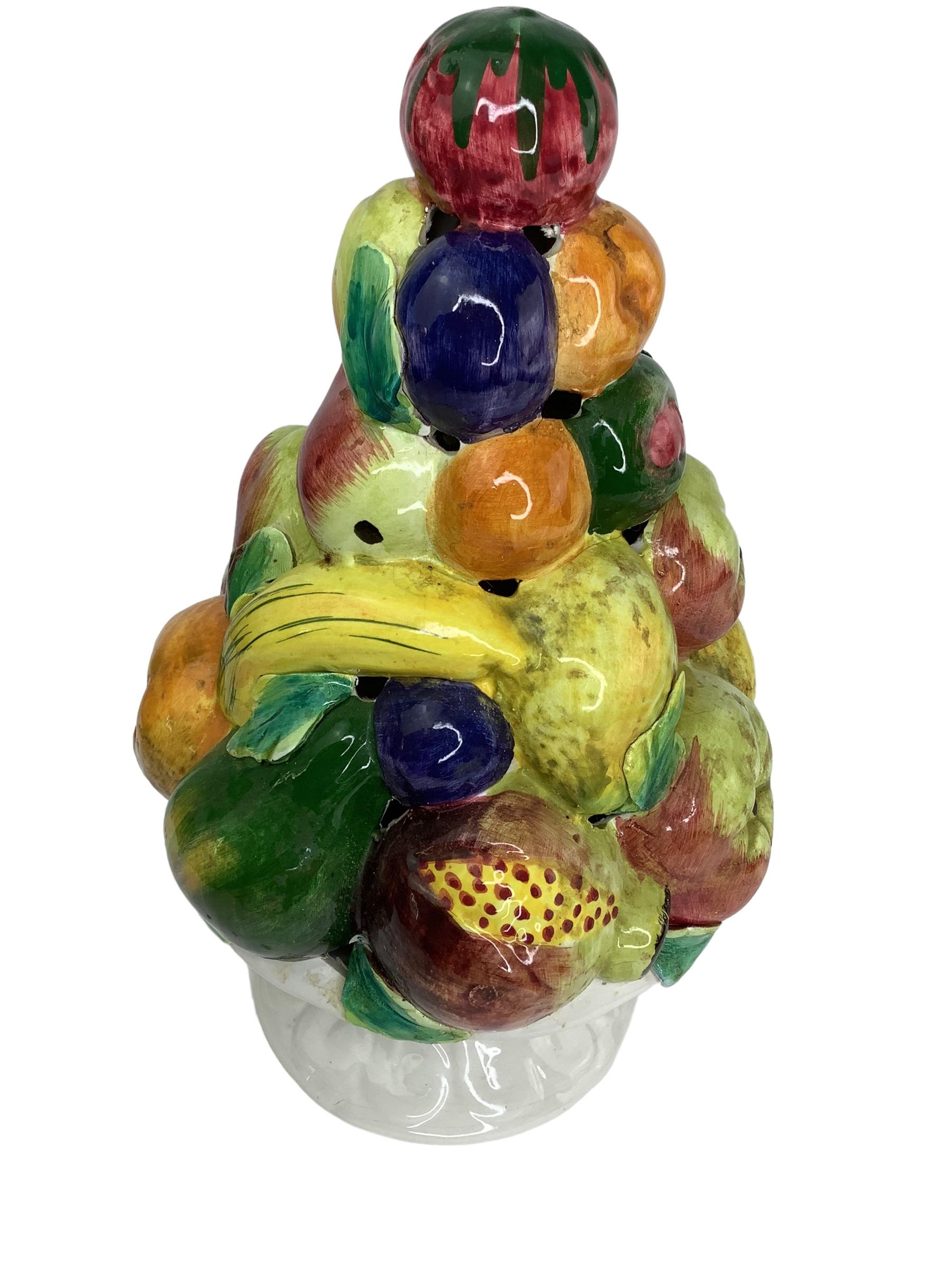 20th Century Vintage Italian Ceramic Fruit Topiary