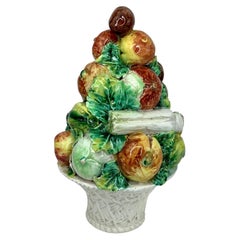 Topiaire italien vintage à fruits en céramique