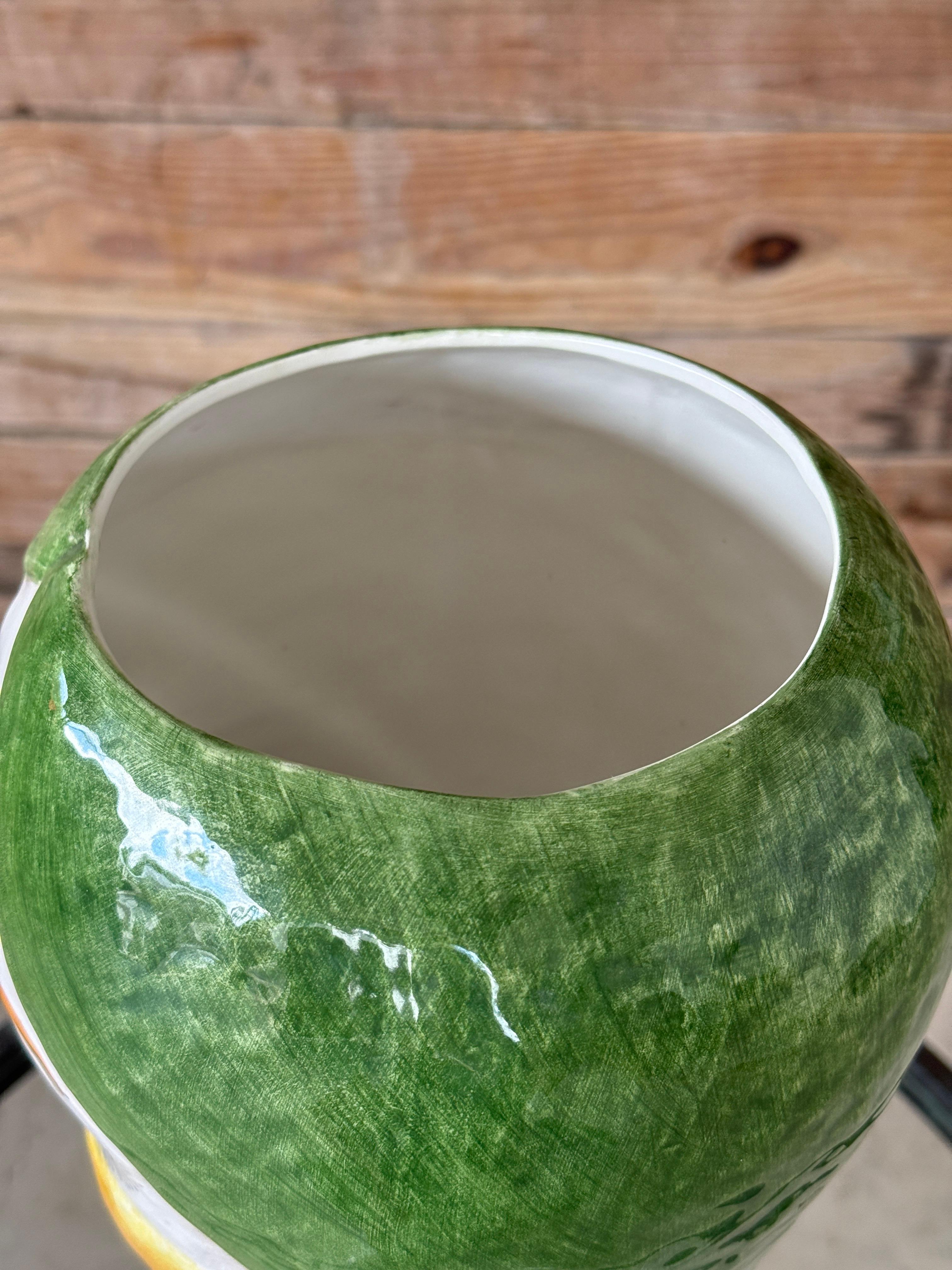Italienische glasierte weibliche Vintage-Pflanzgefäße aus Keramik von Horchow, Vintage 4