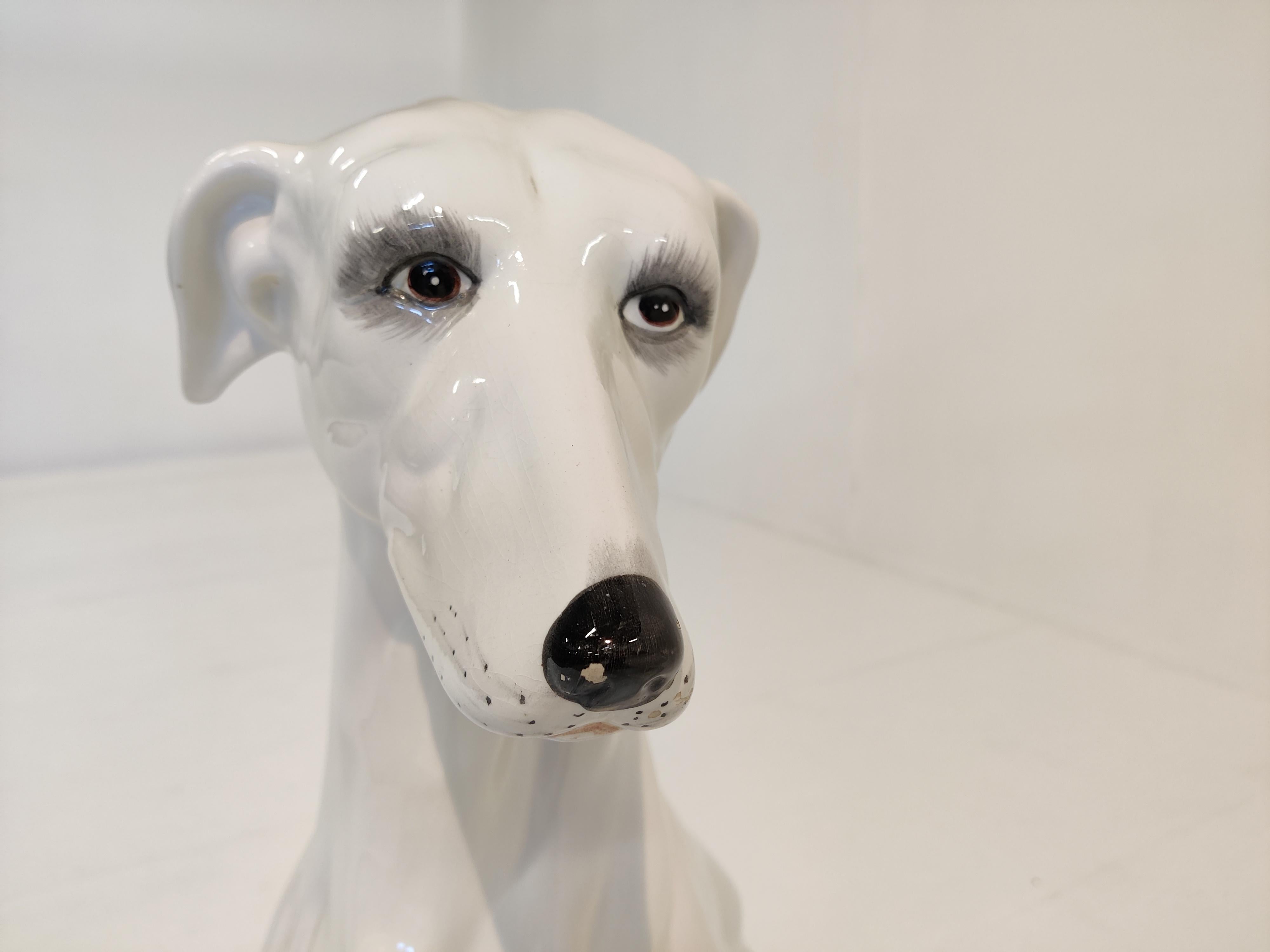Vintage Italian Ceramic Greyhound Dog, 1970s In Good Condition In HEVERLEE, BE