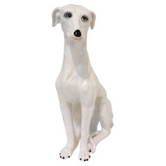 Vintage Italian Ceramic Greyhound Dog, 1970s