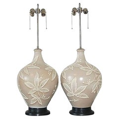 Vintage Italian Ceramic Lamps Taupe