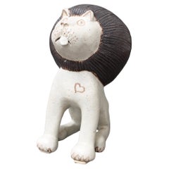 Leone italiano d'epoca in ceramica di Bruno Gambone (circa anni '70)