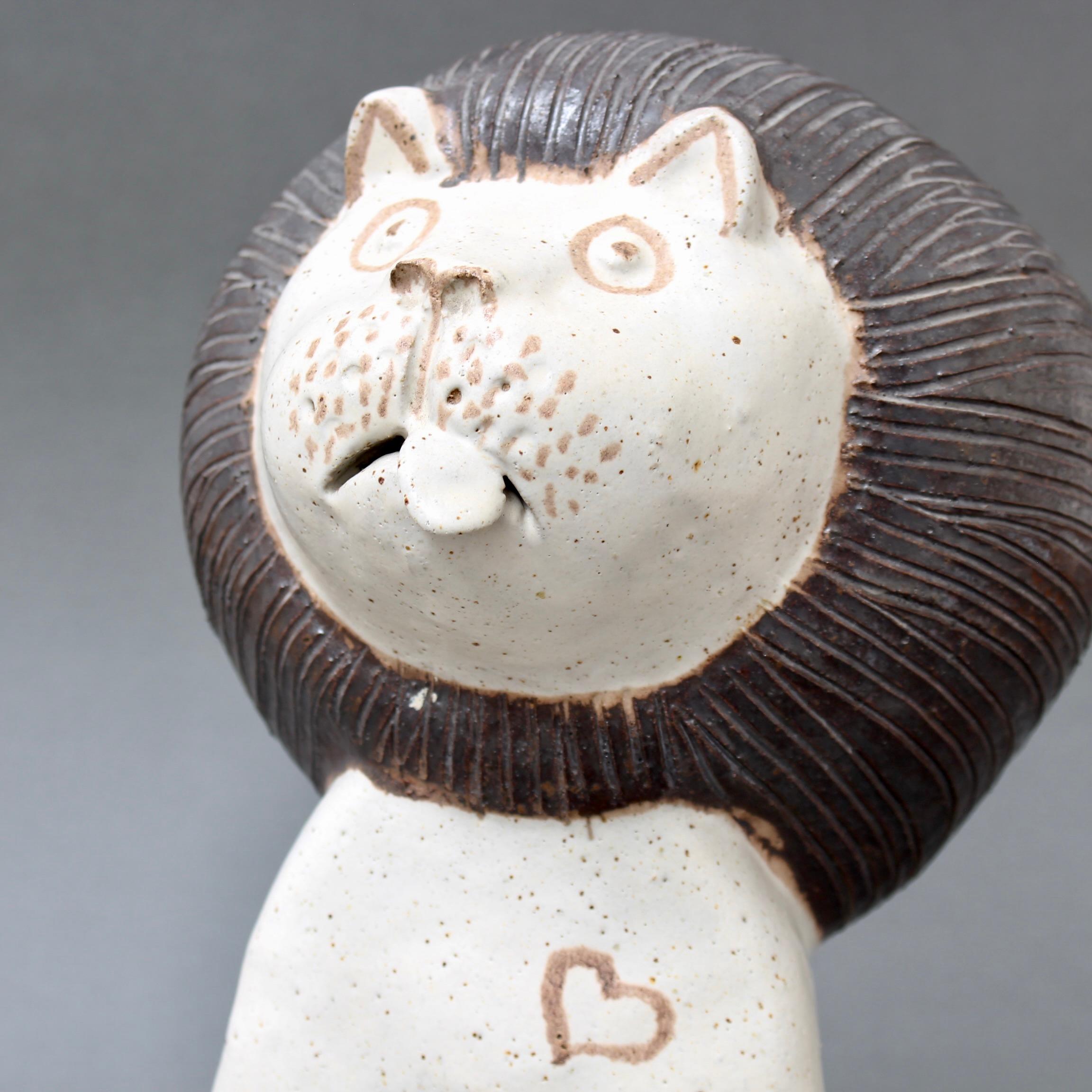Vintage Italian Ceramic Lion by Bruno Gambone (circa 1970s) For Sale 4