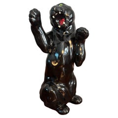 Vintage Italian Ceramic Panther Sculpture, c. 1960s