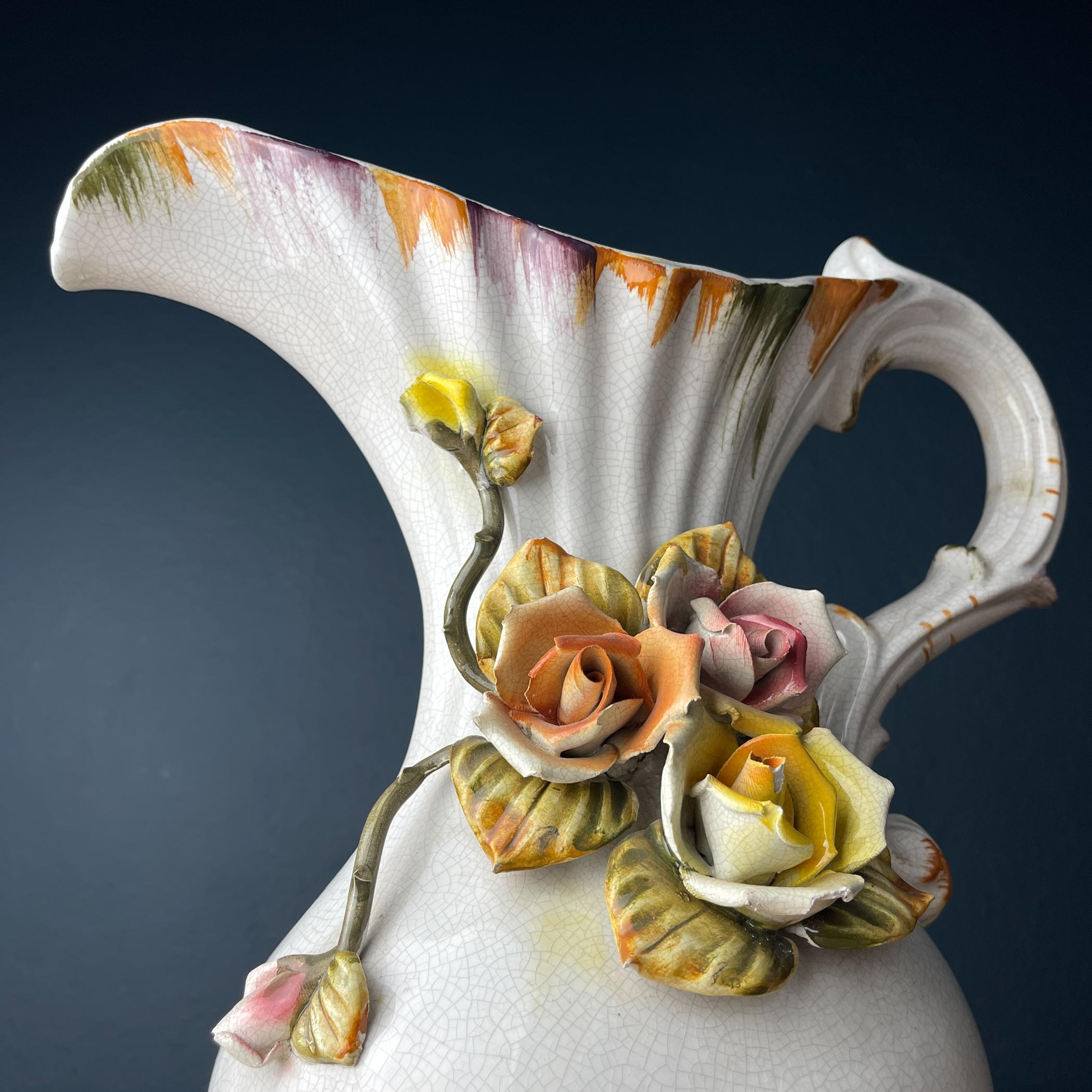Brocca in ceramica italiana vintage di Bassano, metà del XX secolo in vendita 2