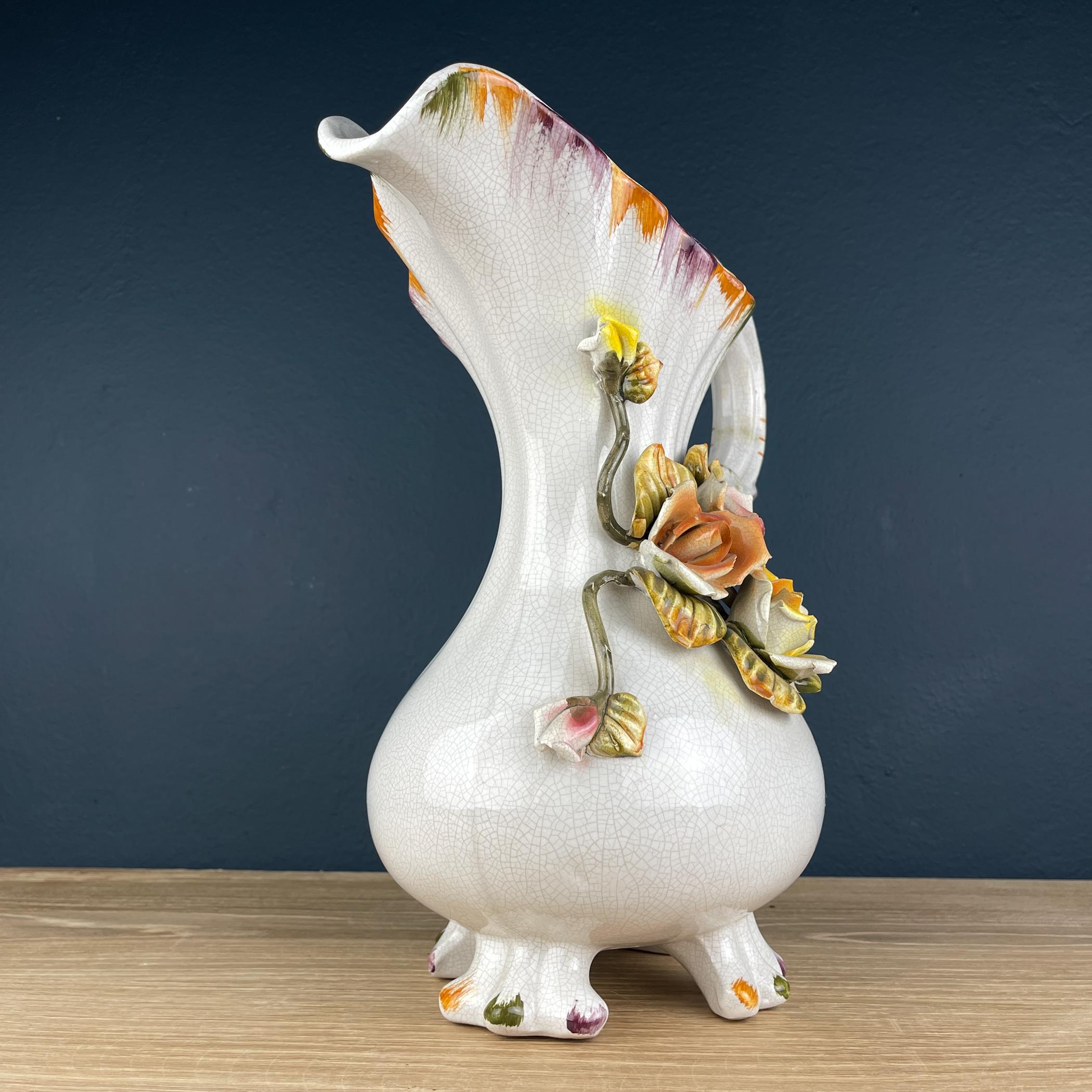 Brocca in ceramica italiana vintage di Bassano, metà del XX secolo In condizioni buone in vendita a Miklavž Pri Taboru, SI