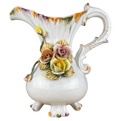 Vintage Italian Ceramic Pitcher by Bassano, Mid 20th Century