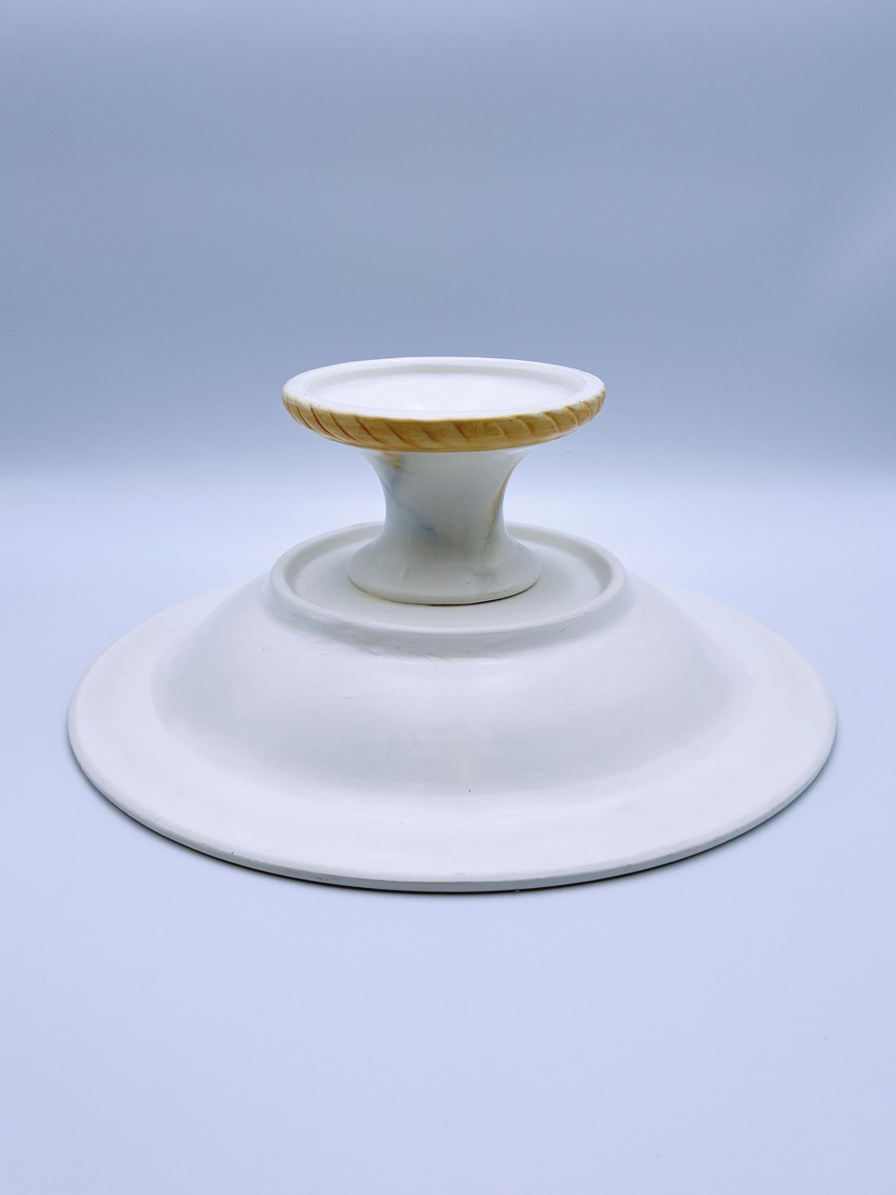 Vintage Italian Ceramic Pottery Cake / Fruit Stand, centerpiece For Sale 4