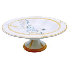 Vintage Italian Ceramic Pottery Cake / Fruit Stand, centerpiece