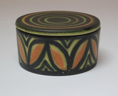 Scatola rotonda in ceramica italiana vintage / Barattolo con coperchio di Raymor