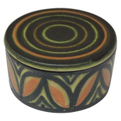 Boîte/jarre à couvercle ronde en céramique italienne vintage Raymor