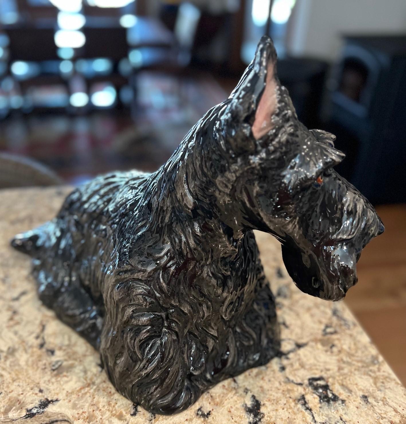 Vintage Ceramic Scottie Dog Figure - The Townsend Ceramic and Glass Co. Florida For Sale 6