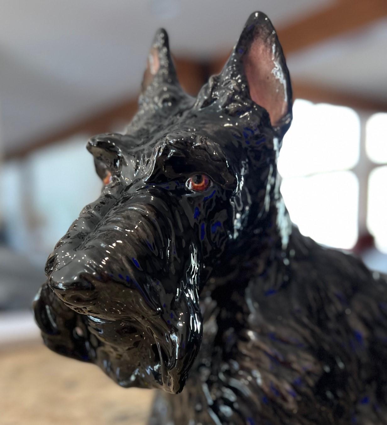 Mid-Century Modern Vintage Ceramic Scottie Dog Figure - The Townsend Ceramic and Glass Co. Florida For Sale