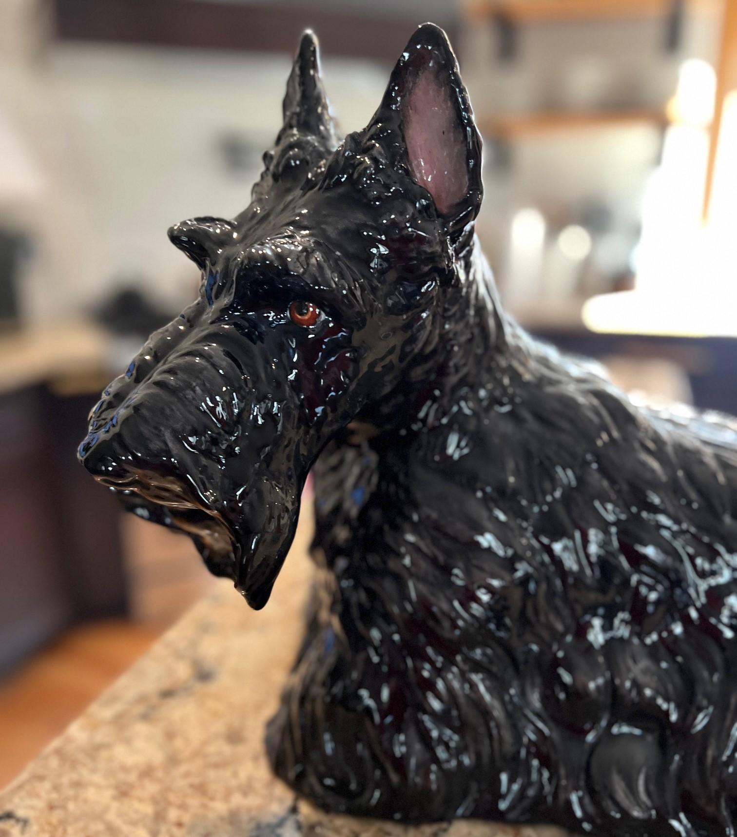 Late 20th Century Vintage Ceramic Scottie Dog Figure - The Townsend Ceramic and Glass Co. Florida For Sale