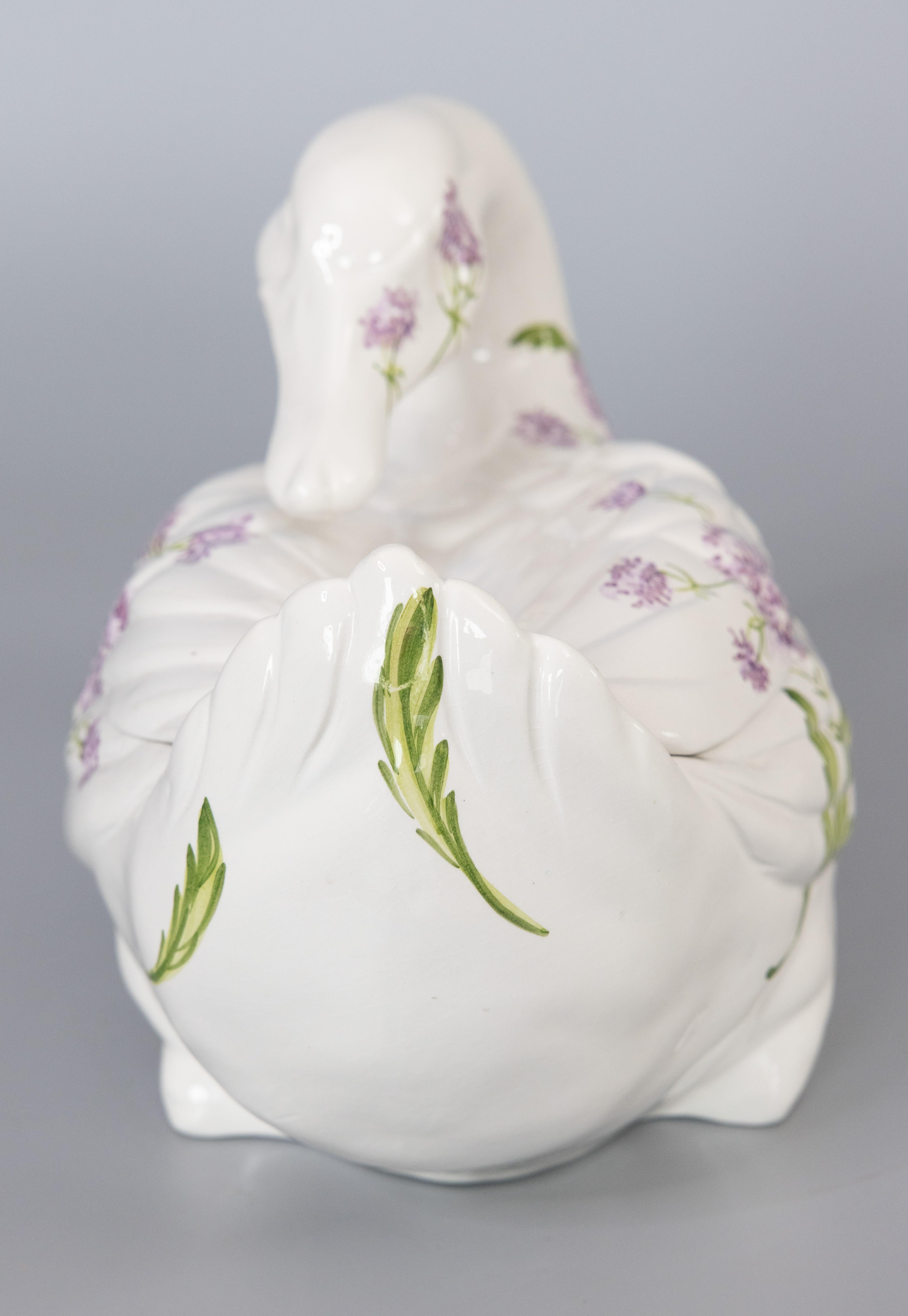 Vintage Italian Ceramic Swan Soup Tureen In Good Condition For Sale In Pearland, TX