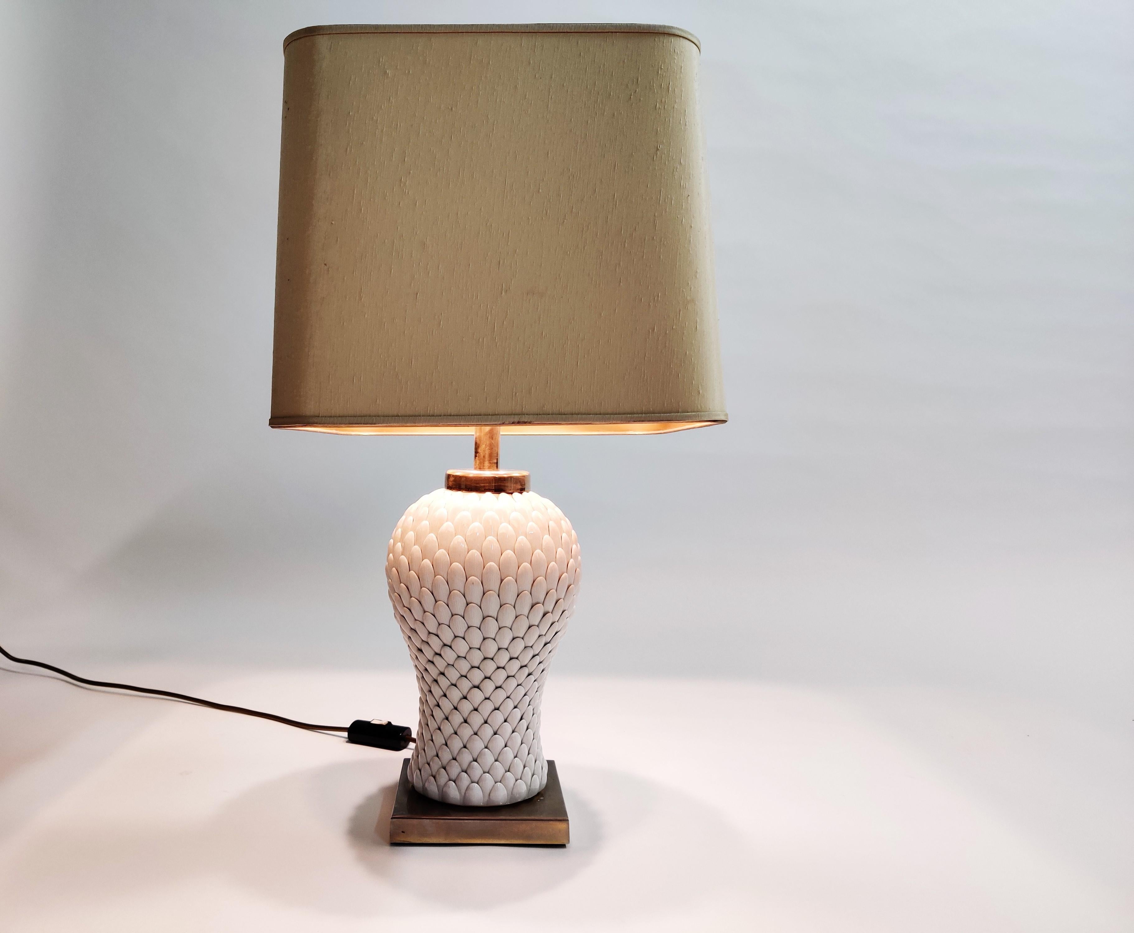 Vintage Italian Ceramic Table Lamp, 1970s In Good Condition In HEVERLEE, BE