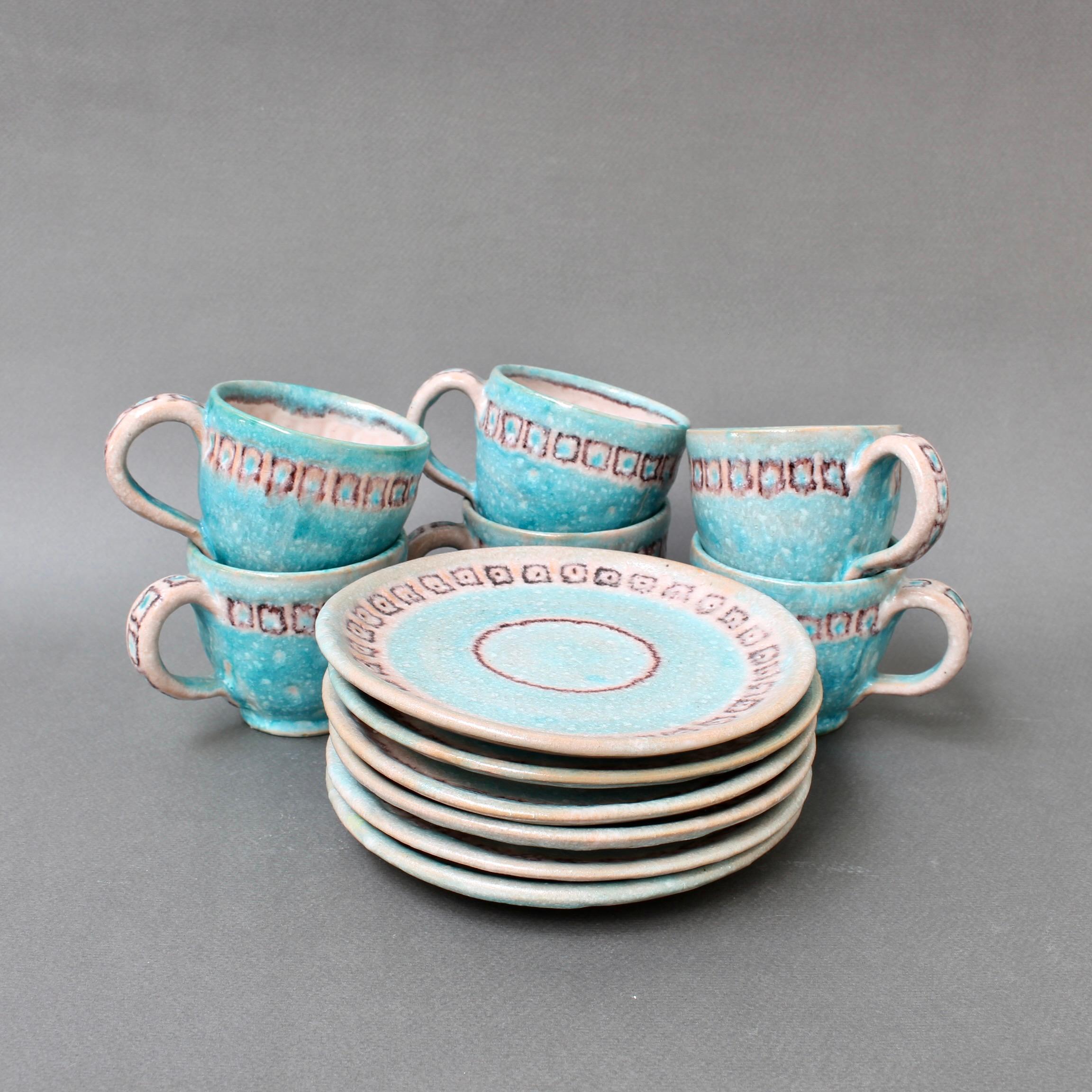 Mid-Century Modern Vintage Italian Ceramic Tea / Coffee Set by Guido Gambone, 'circa 1950s'