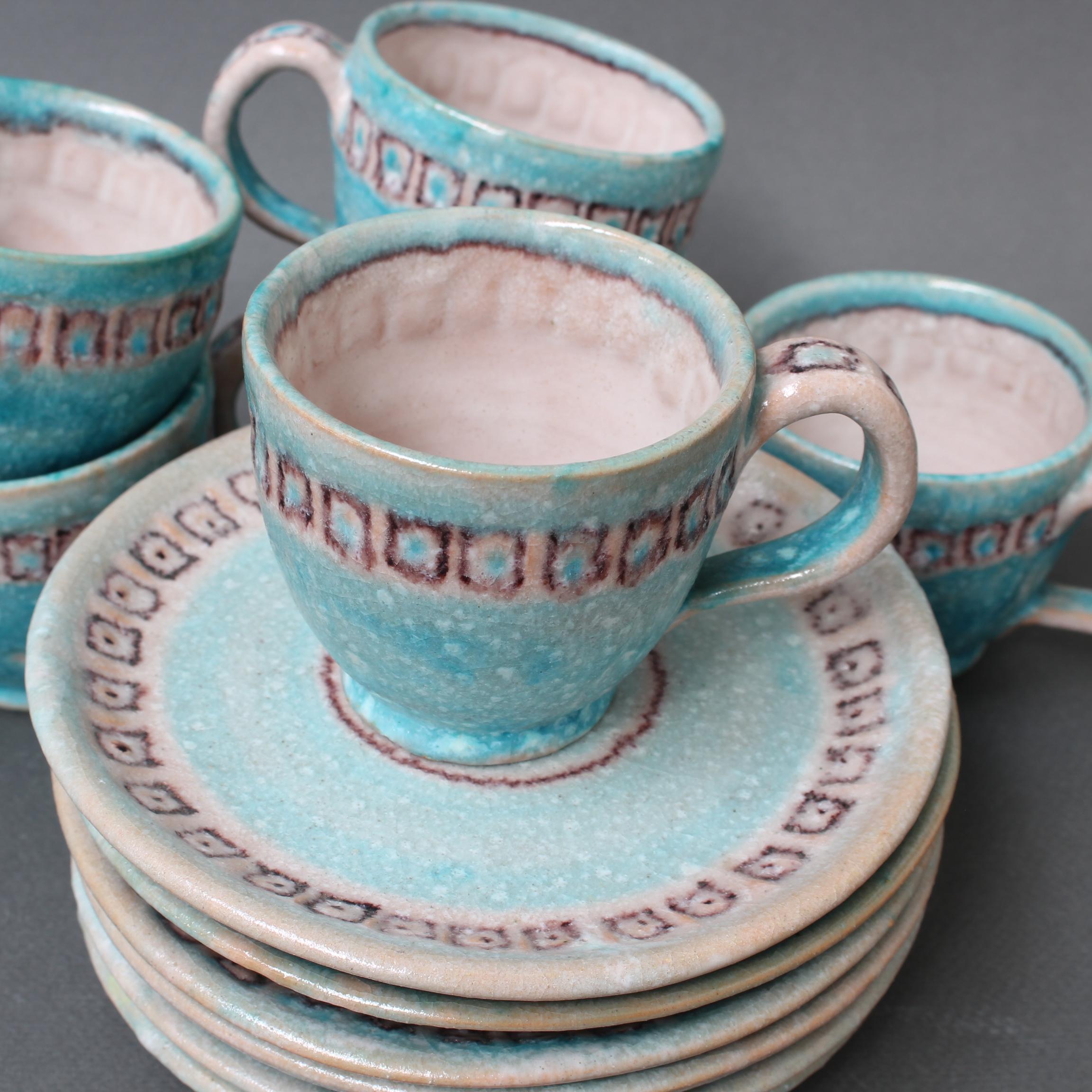 Vintage Italian Ceramic Tea / Coffee Set by Guido Gambone, 'circa 1950s' In Good Condition In London, GB