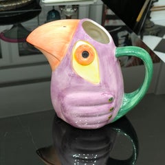 Vase, pichet, cruche et cruche Toukan en céramique italienne vintage des années 1980