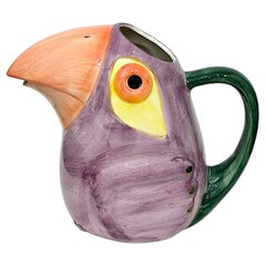 Vintage Italian Ceramic Toukan Bird Vase, Pitcher, Jug, from the 1980s