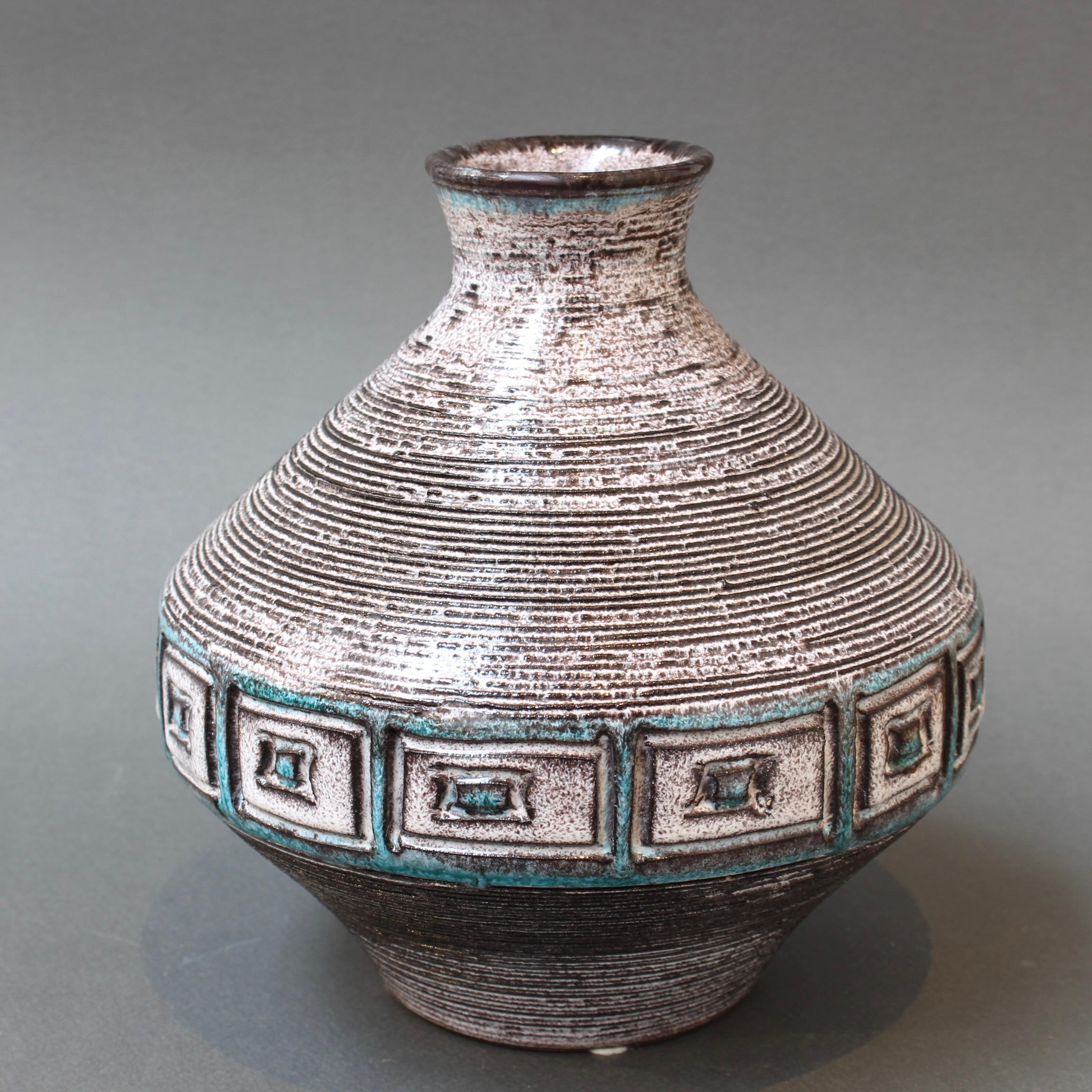 Mid-Century Modern Vase vintage en céramique italienne par Aldo Londi pour Bitossi (circa 1960) en vente