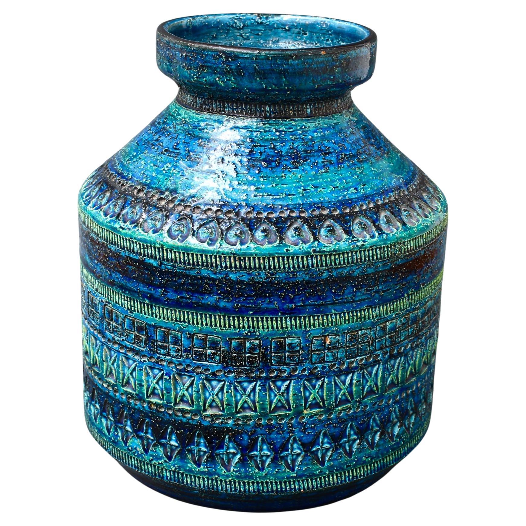 Vase vintage en céramique italienne par Aldo Londi pour Bitossi (circa 1960) en vente