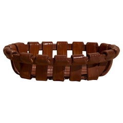 Vintage Italian Ceramic Woven Basket