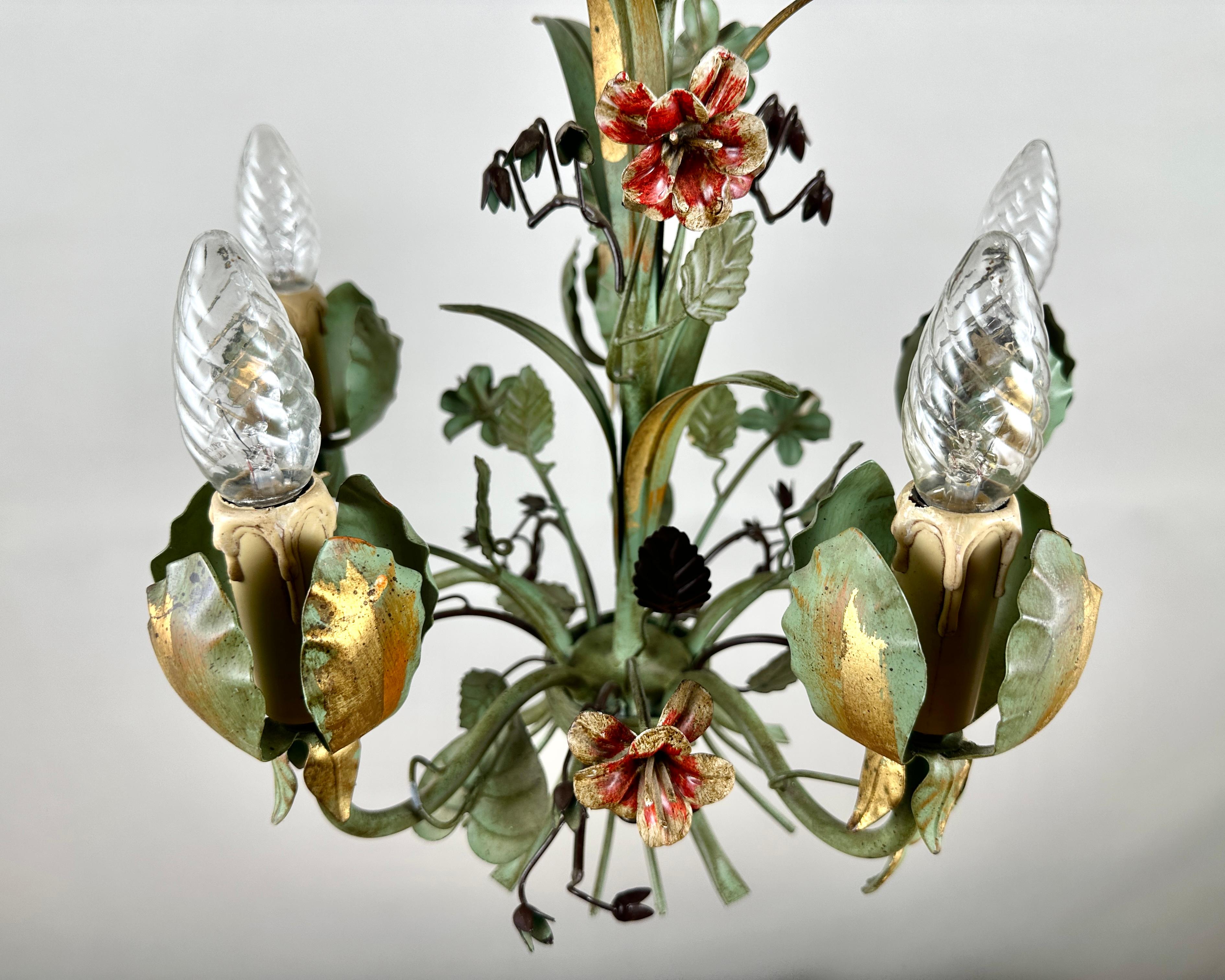 Mid-20th Century Vintage Italian Chandelier, 1960s, Hollywood Regency Style For Sale