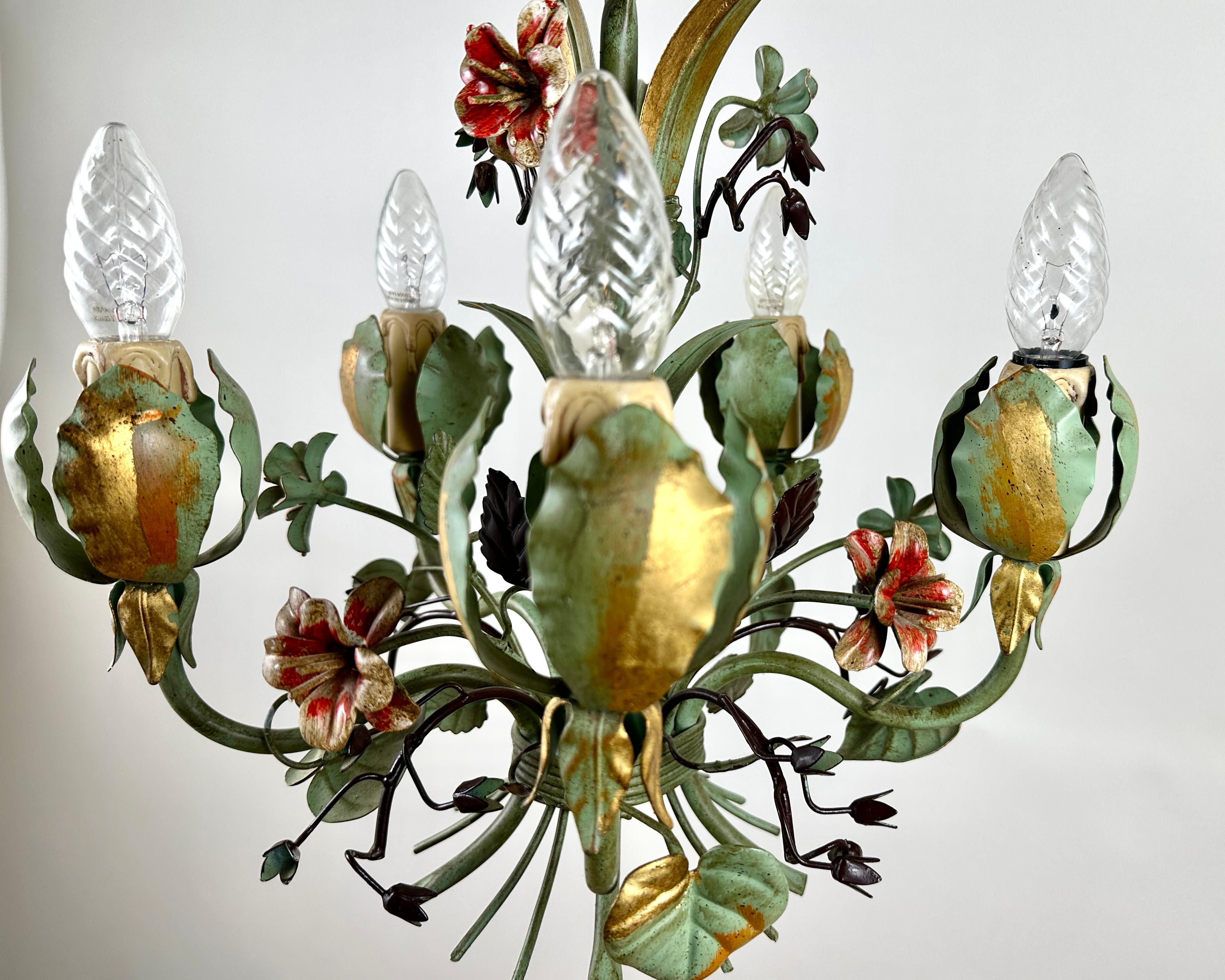 Vintage Italian Chandelier, 1960s, Hollywood Regency Style For Sale 3