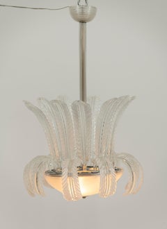 Vintage Italian Chandelier, Barovier & Toso, Murano, Italy, 1955