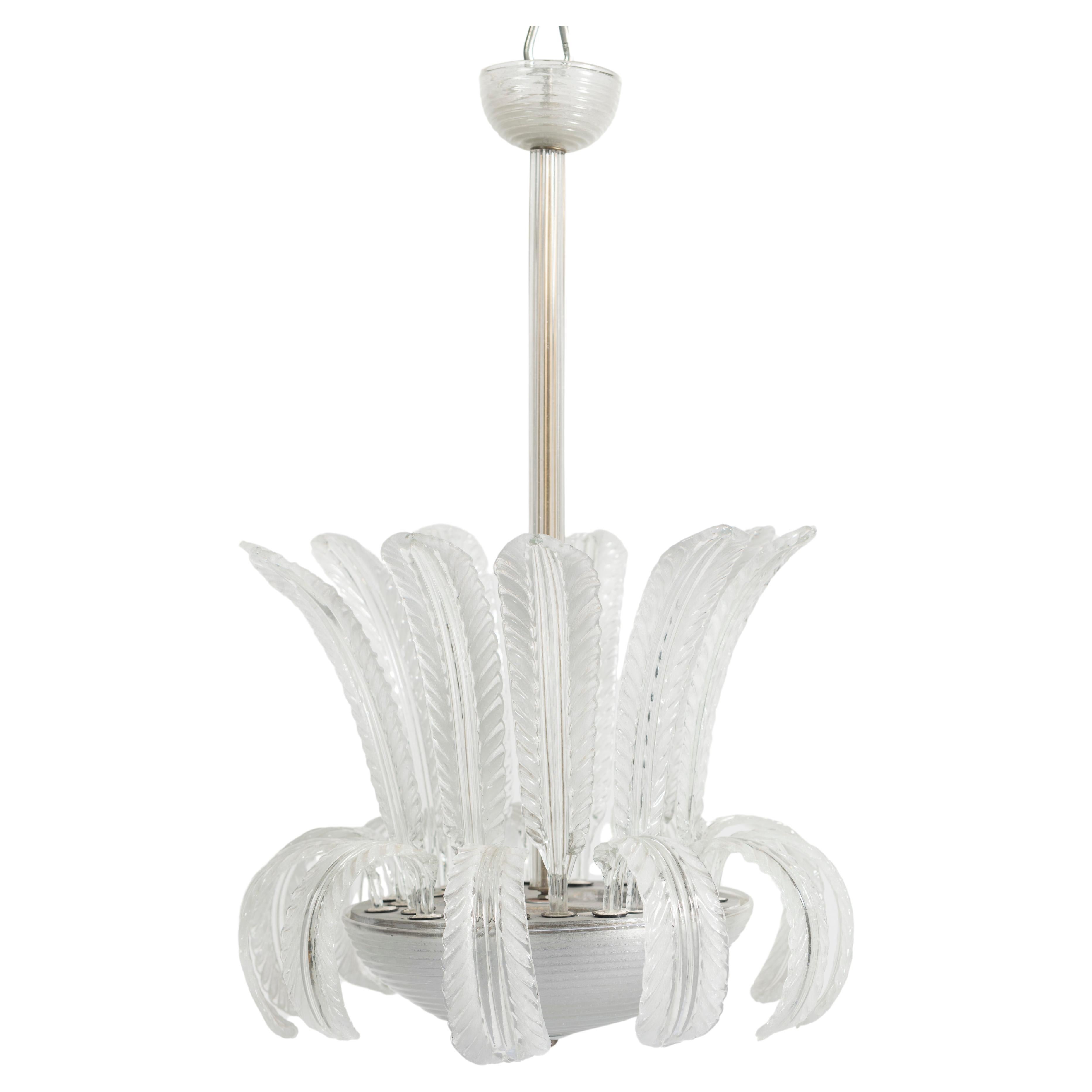 Vintage Murano Glass Chandelier by Barovier & Toso, 1955
