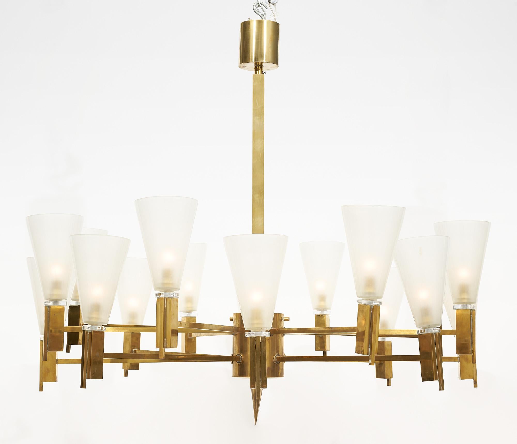 Brass Vintage Italian Chandelier For Sale