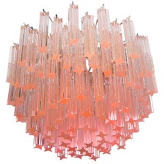 Italienischer Vintage-Kronleuchter aus 107 Kristall Quadriedri, Murano