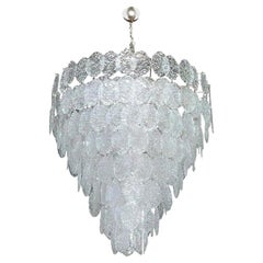 Vintage Italian Chandelier with Clear Murano Oval Discs, 1960's