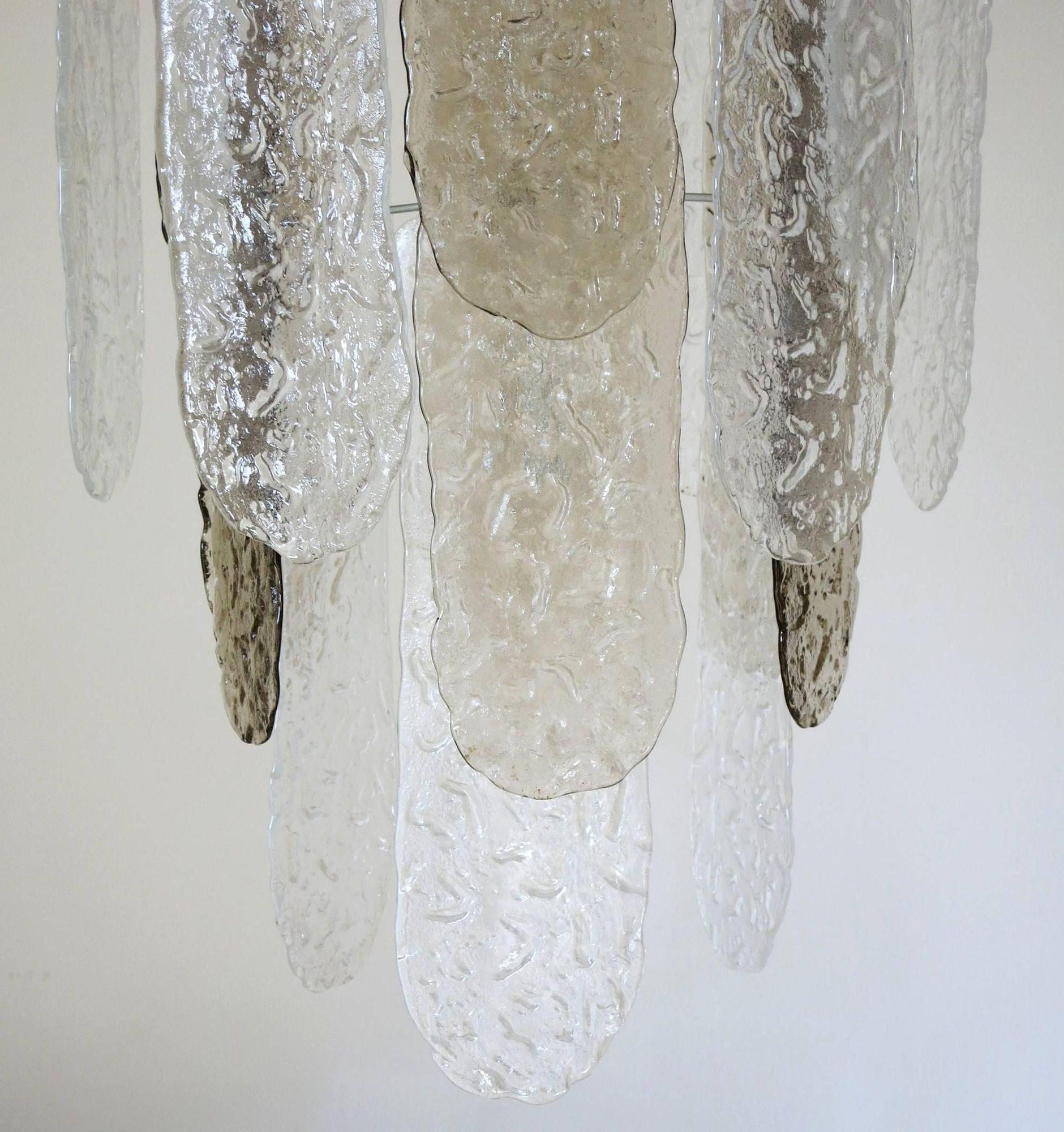 Vintage Italian Chandelier with Murano Glass by Mazzega, circa 1960s For Sale 1
