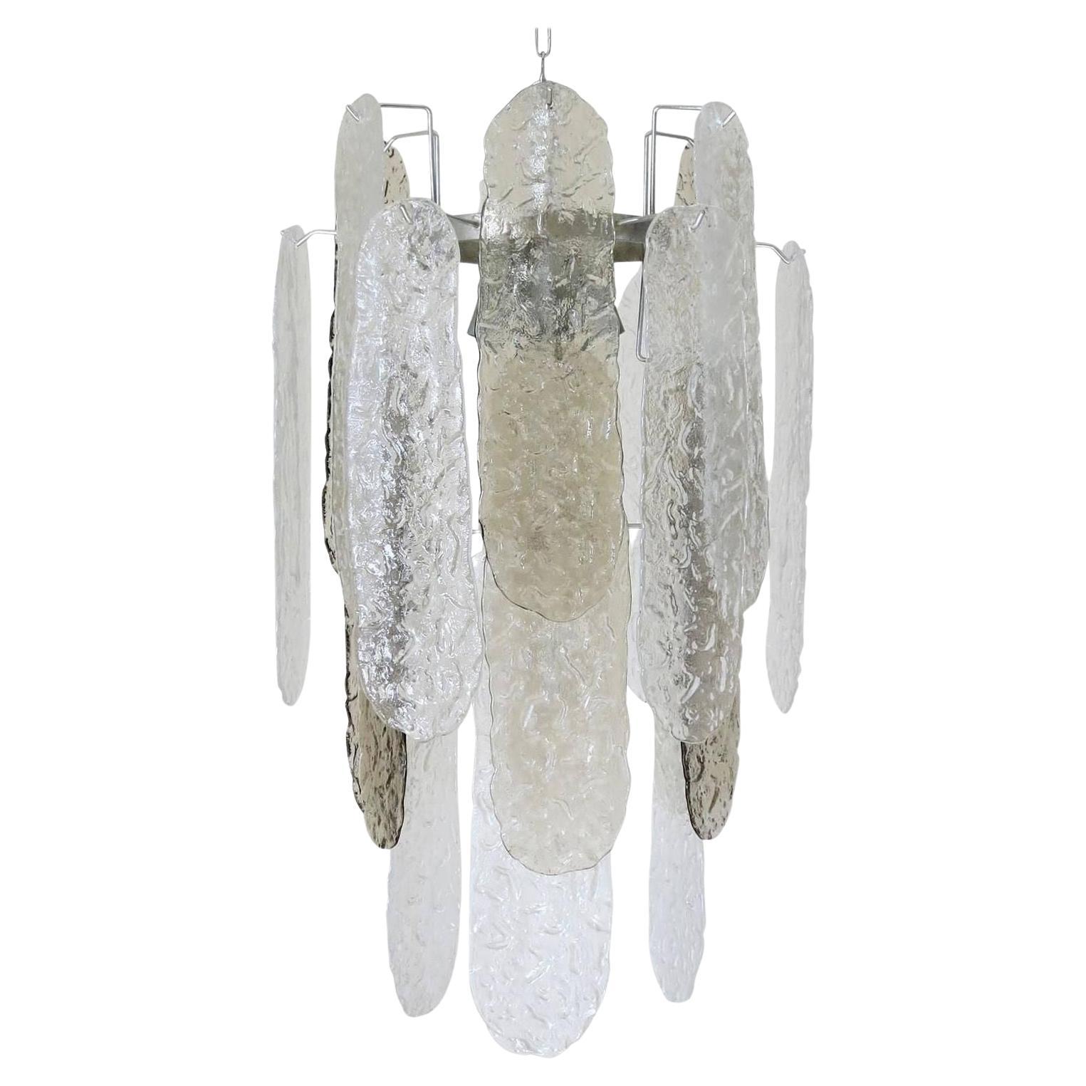 Vintage Italian Chandelier with Murano Glass by Mazzega, circa 1960s For Sale