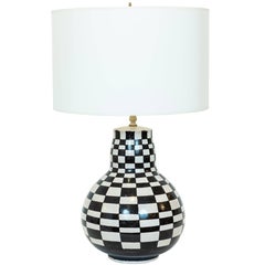 Vintage Italian "Checkerboard" Ceramic Table Lamp, circa 1975