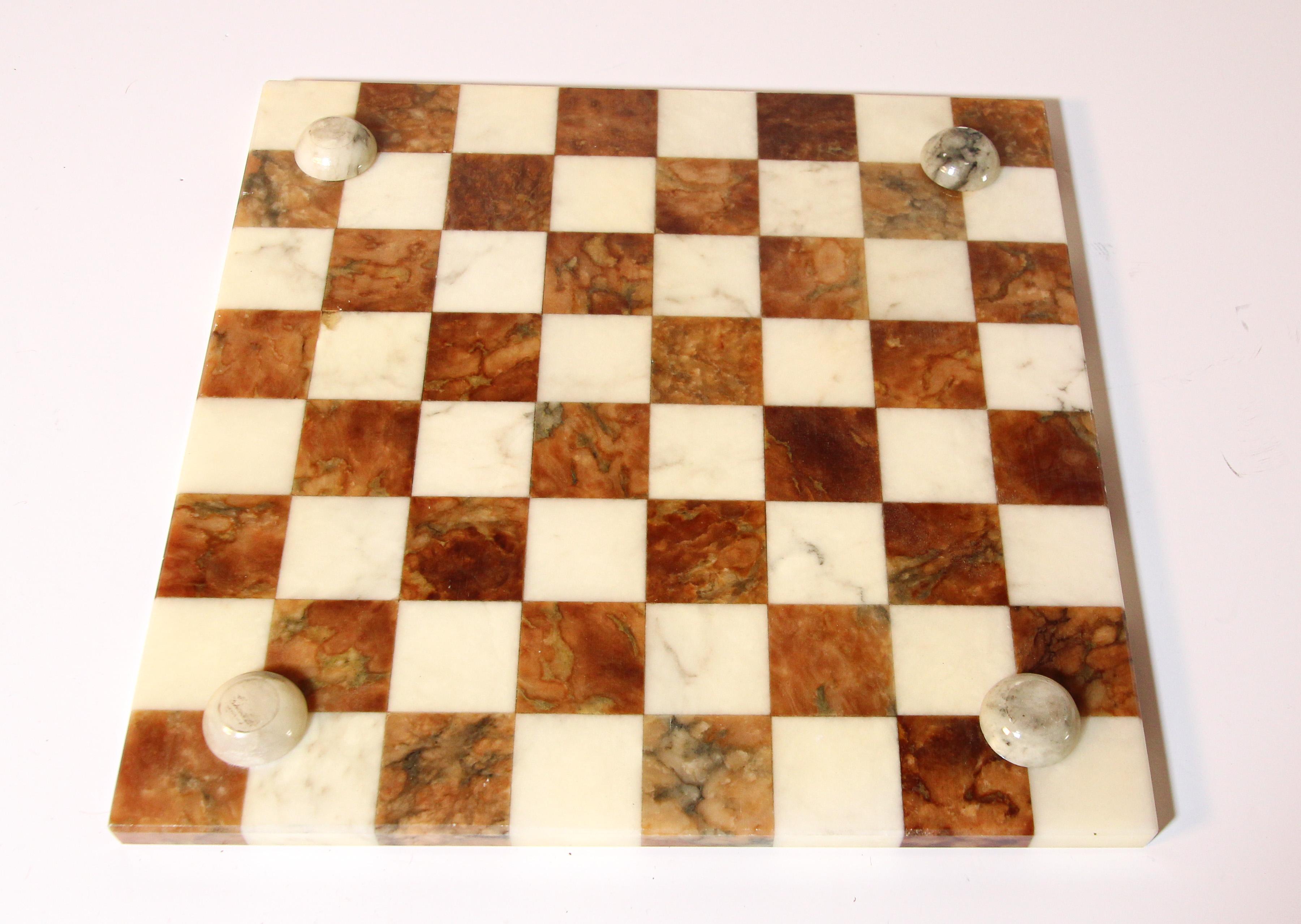 Vintage Italian Chess Board with Alabaster Carved Pieces 6