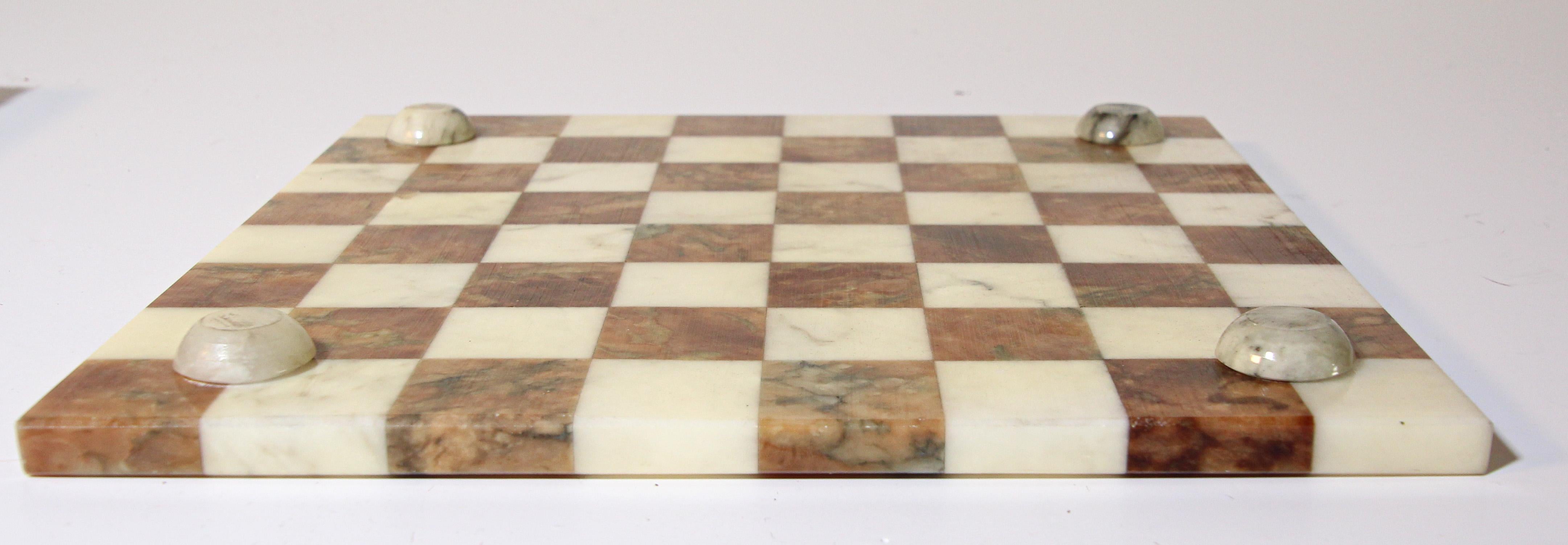 Vintage Italian Chess Board with Alabaster Carved Pieces 7